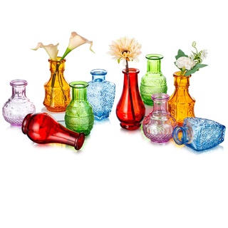 Glasvase Für Blumen 10Er Set Bunte Vintage Knospe Vase Süße ini rbsenvase ür ischdekoration nnendekoration ochzeit