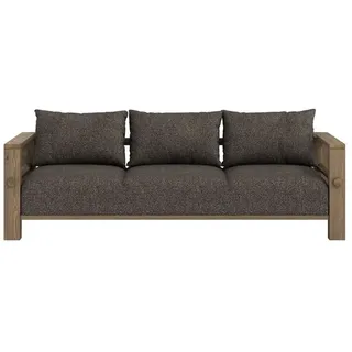Karup Design Sofa Bare Sofa, Schlafsofa mit Boxspring, 3-Sitzer, Couch, Bettfunktion, Boxspring-Matratze mit Sprungfedern, 3 Rückenkissen, Made in Europe braun