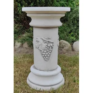 Casa Padrino Barock Säule Grau Ø 30 x H. 51 cm - Prunkvolle Gartensäule im Barockstil - Gartendeko Stein Säule - Barock Garten & Terrassen Deko Accessoires