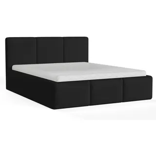 Deine Möbel 24 Polsterbett FOXY Stauraumbett Komfortbett mit Stauraum & Lattenrost (Set, 1-tlg., Bett in Bouclé, Farben: Weiß, Ecru, Hellgrau, Anthrazit, Schwarz), 140x200 160x200 180x200 200x200 schwarz