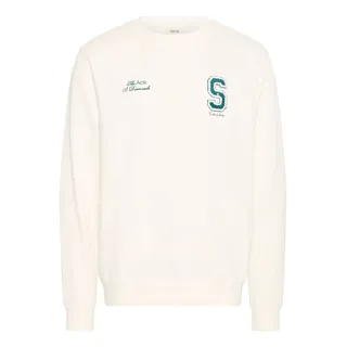 Longpullover SOLID "Sweater SDRidley", Herren, Gr. XL, weiß (sanftes weiß), Obermaterial: 100% Baumwolle CO., Pullover Longpullover