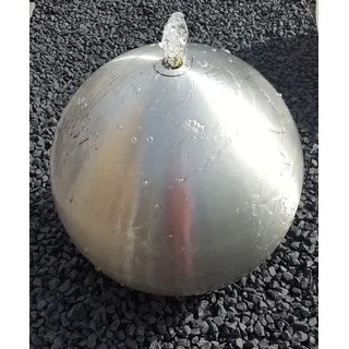 Kugelbrunnen 40 cm Edelstahl matt gebürstet incl. LED Komplettset Brunnenkugel - Grau