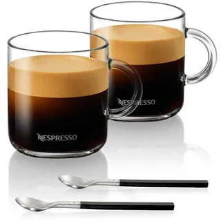 NESPRESSO Besteck-Set Nespresso VERTUO GRAN LUNGO 2er Set, Gläser mit Glaslöffeln