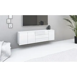 borchardt Möbel Sideboard Sophia 190 x 53 x 35 cm Weiß matt / Weiß hochglanz