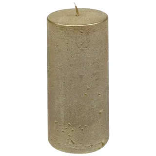Stumpenkerze "Rustic-Glanz" Gold 150/68 mm - Gold