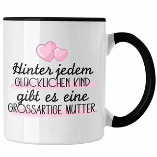 Trendation Tasse Trendation - Mama Tasse Geschenk für Mutter von Kinder Sohn Tochter Mu schwarz