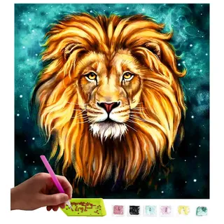 MISHBAY Diamond Painting Erwachsene Set Löwe - 30x40cm - Diamant Painting Entspannendes DIY Komplettset für Frauen & Anfänger - Kreatives Hobby für Ruhige Auszeite