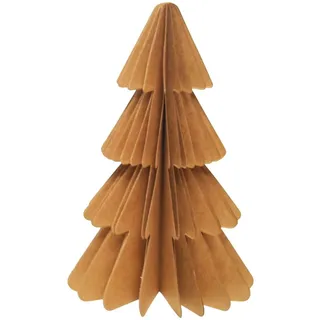ZauberDeko Weihnachtsbaum Papierbaum Hell- oder Dunkelbraun Olive Grün Tannenbaum Weihnachtsdeko Deko 14,5cm Klein, Farbe:Hellbraun