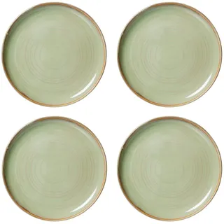HKliving - Chef Ceramics Teller, Ø 26 cm, moss green (4er-Set)