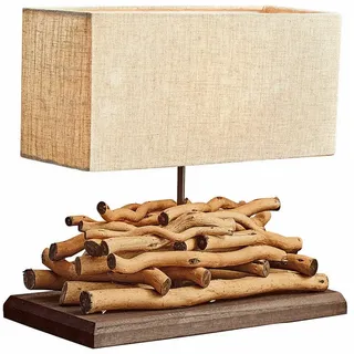 Mirabeau Tischleuchte Tischlampe Caribou leinen/braun beige|braun