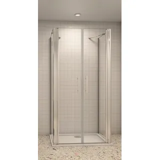 Acezanble Duschkabine 90x90x90cm U-FORM Duschabtrennung U-Kabine Dusche Duschtür Doppel Nano Glas