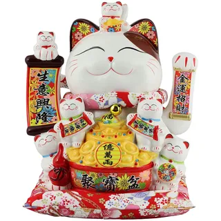 Freak Scene Glückskatze - Maneki-Neko - Winkekatze aus Porzellan 30 cm weiß - Maneki Neko 05