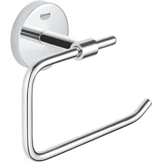 GROHE Start Cosmopolitan, Toilettenpapierhalter WC ohne Bohren (Klopapierhalter zum Kleben und Bohren geeignet, mit Schrauben & Dübel, Kleber separat kaufen, ohne Deckel), chrom, 41165000
