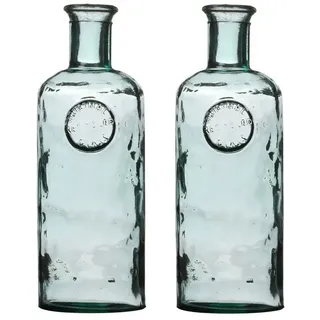 WestCraft Tischvase Flaschenvase MALEA aus recyceltem Glas 2,3L, Bottle Vase, für Blumen-Arrangements, Tischdekoration, Deko - D13 X H35CM weiß
