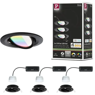Paulmann Nova Coin 3x6W rund Schwarz matt Aluminium