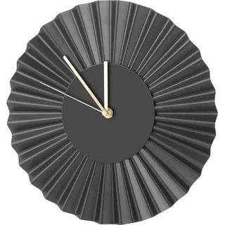 Northpoint Design Edelstahl Fächer Wanduhr- gewelltes Metall Wanduhr Welle Schwarz