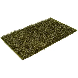 Esposa Badteppich Shaggy, Dunkelgrün, Textil, Uni, rechteckig, 60x100 cm, Oeko-Tex® Standard 100, für Fußbodenheizung geeignet, rutschhemmend, Badtextilien, Badematten