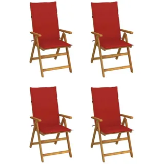vidaXL Hochlehner Verstellbar 57 x 69 x 111 cm rot 4 St.