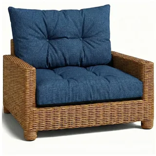 Amazinggirl Sitzkissen Polster für Gartenmöbel - Lounge Kissen Outdoor blau Sitzpolster: 60x60 cm
