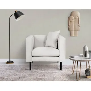 Guido Maria Kretschmer Home&Living Sessel Lillibeth Cocktailsessel, Loungesessel, Maße B/T/H: 90/74/83 cm, Zierkissen als Wendekissen 45x45 cm, in Samtoptik oder Cord weiß