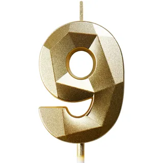 Geburtstagskerzen Zahlen Kerze 9 Tortendeko 9. Geburtstag Junge Mädchen Kerzen Geburtstag Gold 0-9 Zahlen Geburtstagskerzen für Torte