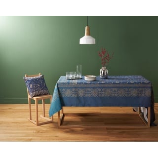 Bassetti Tischdecke BRENTA, aus reiner Baumwolle blau 150 cm x 250 cm