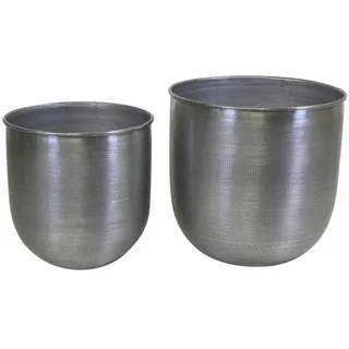 Casa Moro Pflanzkübel Orientalischer Blumentopf Alikante Silber aus Aluminium gehämmert (Metall Pflanztopf Übertopf - Pflanzentopf, Einzeln in den Größen S, M, L, XL oder im Set), Kunsthandwerk mit Hammerschlag verziert silberfarben 41 cm x 43 cm
