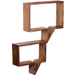 FineBuy Wandregal 2er Set 40 x 20 x 20 cm Braun