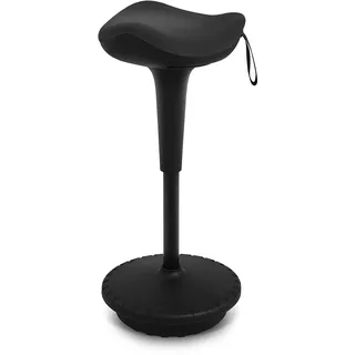 IWMH Ergonomischer Arbeitshocker, Hochverstellbare Stehhilfe | Atmungsaktiver Sitz-Steh-Hocker 360° Drehbar, Ergonomische Stehhocker Büro(Schwarz)