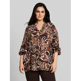 TOM TAILOR PLUS Langarmbluse Blusen & Shirts Plus Size - Bluse aus Viskose braun 46 EU