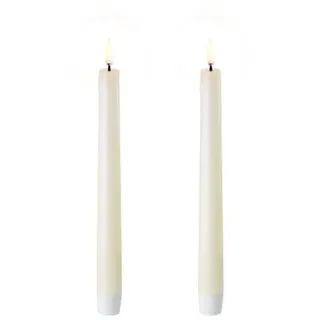 uYuni LED Stabkerzen 2 Stück 20 cm beige