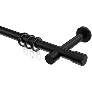 GARDINENSTANGE Prestige Santo 540 cm (geteilt in 3 x 180 cm), 1-läufig, 20 mm Ø Schwarz