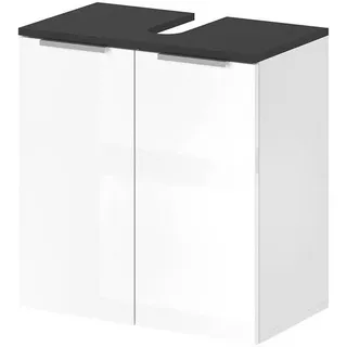 Vicco Waschbeckenunterschrank Otis, Weiß Hochglanz, 58 x 60 cm,