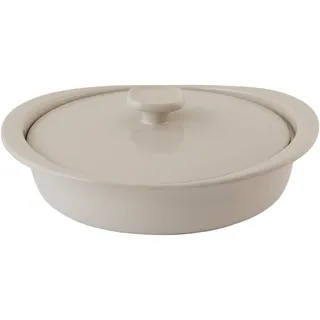 BergHOFF Balance Stone Kasserolle 24,1 x 24,1 x 6,6 cm, 2,4 qt. Mit Deckel, rund, sicherer Griff, nicht poröses Keramik-Backgeschirr, langsames Kochen, gleichmäßiges Backen, ofenfest bis 240 °C,