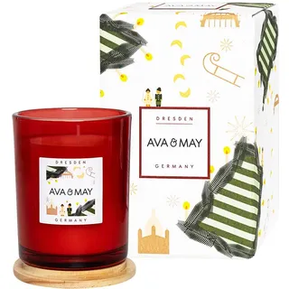 AVA & MAY Duftkerze "Dresden" in Rot - 180 g