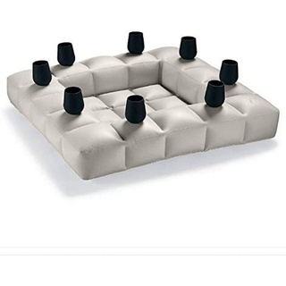Pigro Felice - Modul'Air Aufblasbare Getränkebar - 8 Gläser und Getränkehalter - Widerstandsfähige Materialien - Lange Lebensdauer - Premium - Steingrau