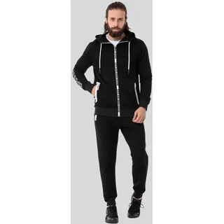 Cipo & Baxx "HOMEWEAR", Herren, Gr. S, schwarz, 80% Baumwolle, 15% Polyester, 5% Elasthan, bedruckt, Sportanzüge Trainingsanzug, mit Allover-Musterung