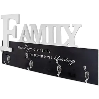 Haku-Möbel Wandgarderobe Family 50 x 29 x 7 cm Schwarz