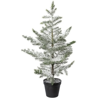 Creativ deco Künstlicher Weihnachtsbaum Weihnachtsdeko, Zimmertanne im Topf, künstlicher Christbaum,Tannenbaum, beschneit, Höhe ca. 64 cm grün