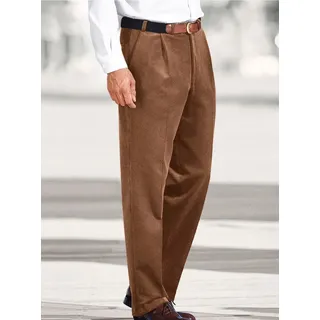 Cordhose CLASSIC, Herren, Gr. 60, Normalgrößen, braun (cognac), 80% Baumwolle, 18% Polyamid, 2% Elasthan, unifarben, lang, Hosen