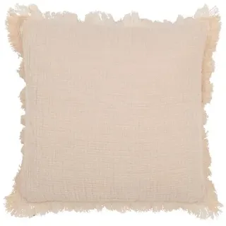 DAHEIM Kissen Fransen 45 x cm Baumwolle Beige