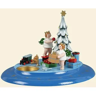 Kerzenhalter mit Teelicht- 2 Engel am Weihnachtsbaum ohne Krone Engel ca 6cm NEU