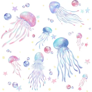 Wandtattoo Unter Dem Meer Unterwasserwelt Wandaufkleber Quallen Seestern Bordüre Wandsticker Kinderzimmer Babyzimmer Badezimmer Wanddeko