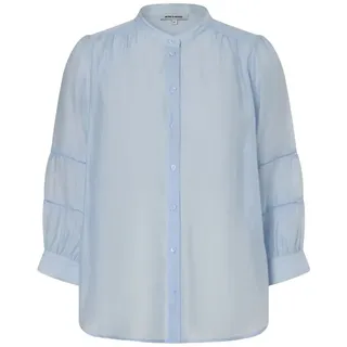 More & More leicht transparente, glänzende Bluse in soft blue | Gr.: 40