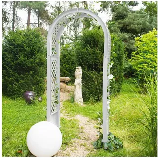 NYVI Rosenbogen Rosenbogen mit Erdspießen NYVIGreen 100x43x207 cm, 1 St., Rankhilfe aus Kunststoff, Pflegeleicht, Steckmontage ohne Werkzeug weiß