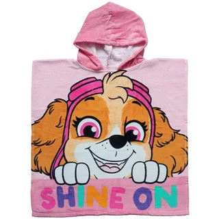 UNITED LABELS Paw Patrol Badeponcho Handtuch Badetuch mit Kapuze 50 x 100% cm rosa Textil, Gr.: Einheitsgröße, Badtextilien, Bademäntel, Kinderbademäntel