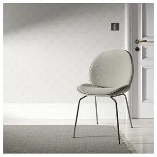 Erismann Vliestapete Art Deco Fächer Motiv Weiß Creme Glitzer 10451-31 Elle Decoration