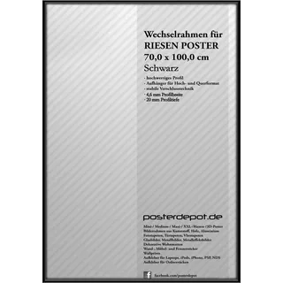 Bilderrahmen f. Riesen Poster - Größe 70 x 100 cm, Schwarz