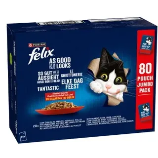 purina felix® So gut wie es aussieht Geschmacksvielfalt vom Land in Gelee 80 x 85 g
