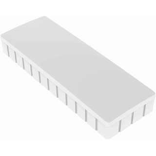 Maul Magnete MAULsolid 54x19mm (10 Stück) | Mini Magnete aus Kunststoff mit 1kg Haftkraft | Starke Magnete für Whiteboard und Magnettafel | ideal für Büro, Homeoffice und Werkstatt | Weiß